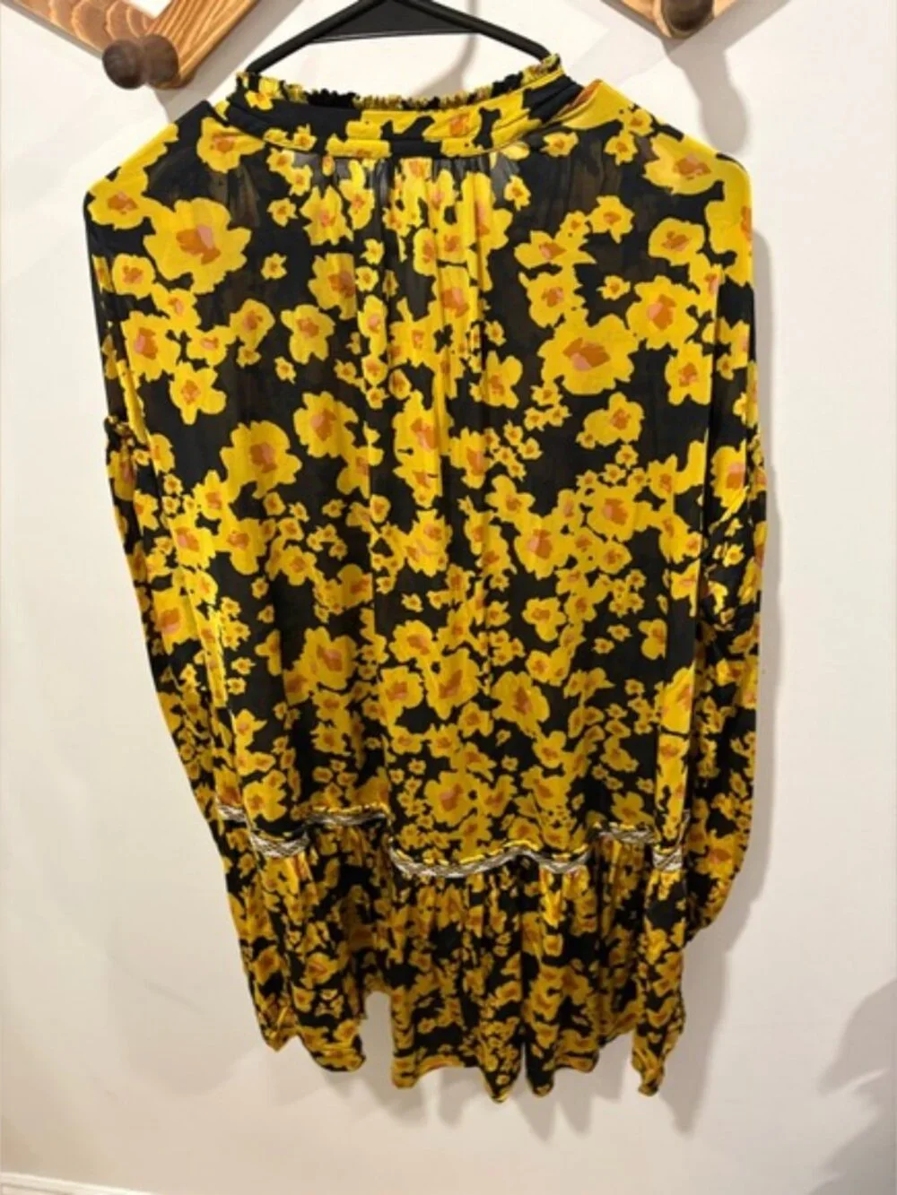 Free People Love Letter Floral Tunic Top or Mini Dress Size Small – Boho Chic - Picture 6 of 11